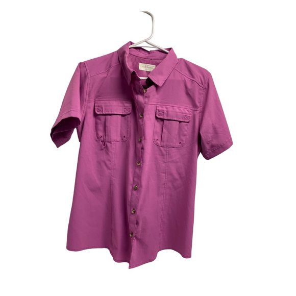 Guide Series Womens Size Medium Purple Gander Mountain Short Sleeve Purple Butto - Picture 1 of 4